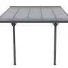 Aanleunende Pergola In Aluminium 9,5M Antraciet Alvaro - L314Xd305Xh240/285 Cm