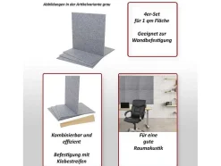 Akoestisch Wandpaneel Mcw-L52 (Set Van 4), Grijs