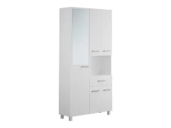 Badkamerkast Met Staande Spiegel - 180 Cm - Wit - Minela