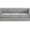 Bankstel Chesterfield - Fluweel - Lichtgrijs