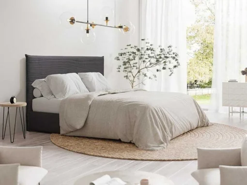 Bedhoofd 180 Cm - Ribfluweel - Antraciet Grijs - Ambrilia