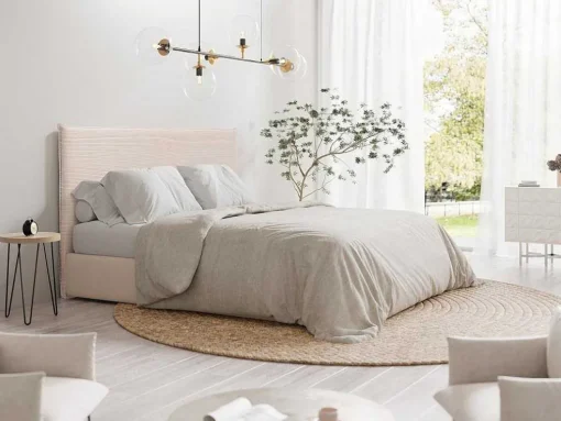 Bedhoofd 180 Cm - Ribfluweel - Beige - Ambrilia