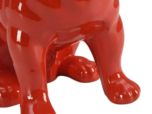 Beeld Van Franse Bulldog - Hars - L. 27 X B. 16 X H. 32 Cm - Rood - Doggo