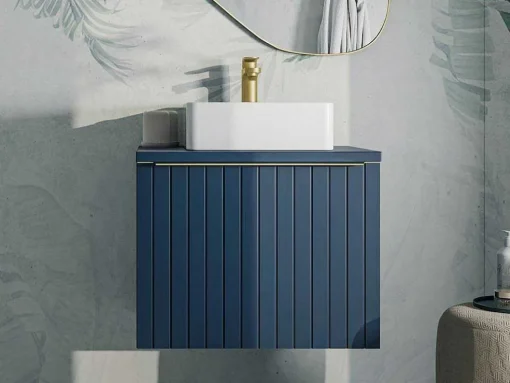 Blauw Gestreept Onderbouw Wastafelmeubel - 60 Cm - Josepha