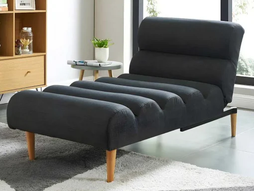 Chaise Longue/Bedbank Van Stof Cival - Antraciet