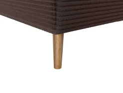 Complete Set Met Boxspring En Hoofdbord + Bedbodem + Matras + Topmatras - 160 X 200 Cm - Ribfluweel - Bruin - Nara Van Ysmee