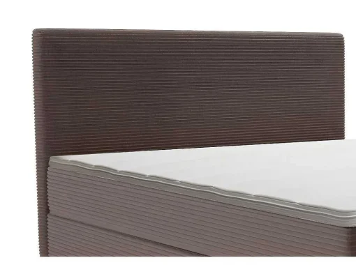 Complete Set Met Boxspring En Hoofdbord + Bedbodem + Matras + Topmatras - 160 X 200 Cm - Ribfluweel - Bruin - Nara Van Ysmee