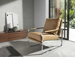 Creme Eco-Leren Gestoffeerde Fauteuil 5046 Angel Cerda