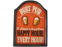 Dartboard En Decorative Plaat Happy Hour