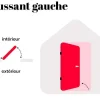 Deur Van Geglazuurd Staal En Inox H.207 X B.100 Cm Antraciet - Rechts Duwen - Braga