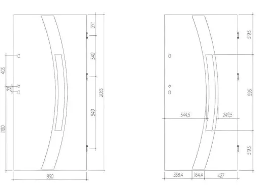 Deur Van Geglazuurd Staal En Inox H.207 X B.100 Cm Antraciet - Rechts Duwen - Trofa