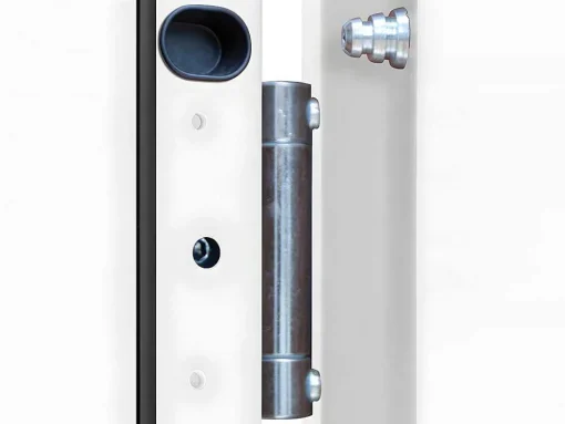 Deur Van Geglazuurd Staal En Inox H.207 X B.100 Cm Antraciet - Rechts Duwen - Braga