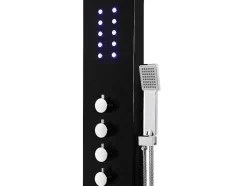 Douchekolom Felicita Met Thermostaatkraan, Balneotherapie En Led-Verlichting - 20*165Cm - Zwart