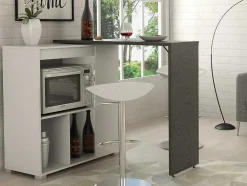Draaibaar Barmeubel Saturne - Wit En Beton