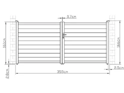 Draaipoort Van Aluminium Antraciet - L355 X 166 Cm - Nazario
