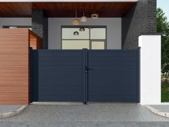Draaipoort Van Aluminium Antraciet - L355 X 181 Cm - Nazario
