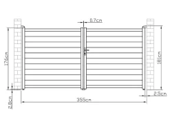 Draaipoort Van Aluminium B355 X H181 Cm Wit - Nazario