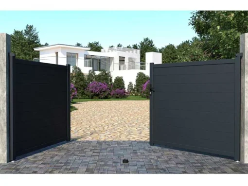 Draaipoort Van Aluminium Antraciet - L355 X 166 Cm - Nazario