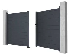 Draaipoort Van Aluminium Antraciet - L355 X 181 Cm - Nazario