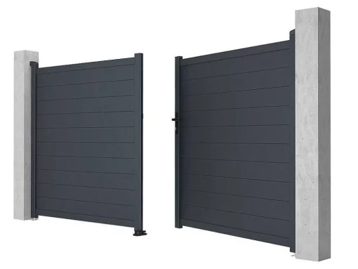 Draaipoort Van Aluminium Antraciet - L355 X 181 Cm - Nazario