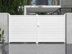 Draaipoort Van Aluminium B355 X H181 Cm Wit - Nazario