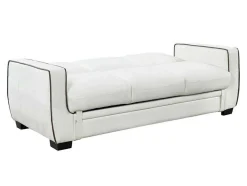 Driezits Bedbank Van Kunstleer Naty - Wit