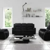 Driezits Relaxbank En Relaxfauteuil Van Microvezel Hernani - Zwart