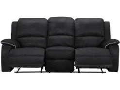 Driezits Relaxbank En Relaxfauteuil Van Microvezel Hernani - Zwart