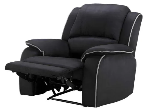 Driezits Relaxbank En Relaxfauteuil Van Microvezel Hernani - Zwart