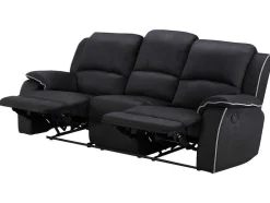 Driezits Relaxbank En Relaxfauteuil Van Microvezel Hernani - Zwart