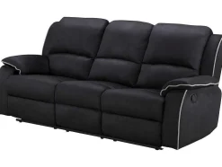 Driezits Relaxbank En Relaxfauteuil Van Microvezel Hernani - Zwart