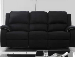 Driezits Relaxbank En Relaxfauteuil Van Microvezel Hernani - Zwart