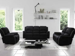 Driezits, Tweezits Relaxbank En Relaxfauteuil Van Microvezel Hernani - Grijs