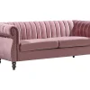 Driezitsbank Chesterfield In Oudroze Fluweel Trumbo