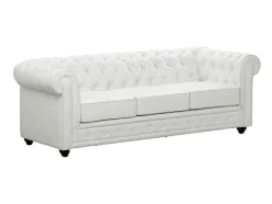 Driezitsbank Chesterfield Van Kunstleer - Wit