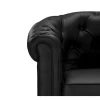 Driezitsbank En 2 Fauteuils Chesterfield Van Kunstleer - Wit