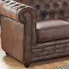 Driezitsbank En Fauteuil Chesterfield Van Microvezel Met Vintage Look