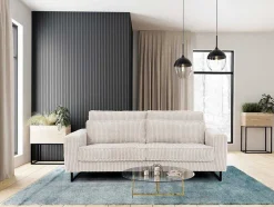 Driezitsbank Van Beige Ribfluweel Tessio Van Maison Cephy
