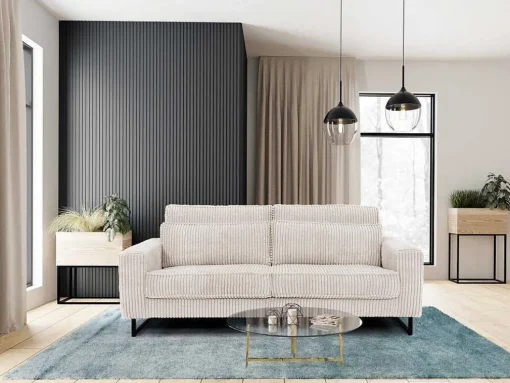 Driezitsbank Van Beige Ribfluweel Tessio Van Maison Cephy
