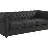 Driezitsbank Van Buffelleer Chesterfield - Zwart