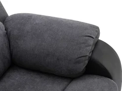 Driezits-Relaxbank Van Microvezel En Grijs En Zwart Kunstleer Brody
