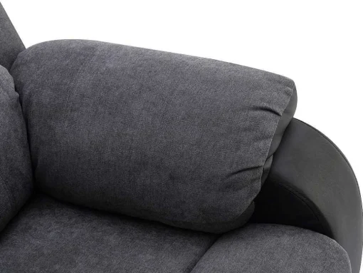 Driezits-Relaxbank Van Microvezel En Grijs En Zwart Kunstleer Brody