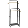 Dubbele Kledingrek Selin - L65 Cm - Zwart Metaal En Beukenhout