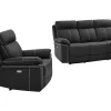 Elektrische Driezits Relaxbank + Relaxstoel Van Leer Isiris - Zwart