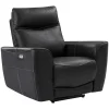 Elektrische Relax-Driezitsbank En -Fauteuil Van Zwart Vaarsleer Damon