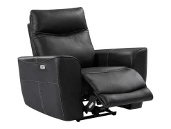 Elektrische Relax-Driezitsbank En -Fauteuil Van Zwart Vaarsleer Damon