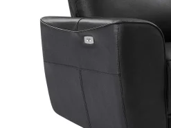Elektrische Relax-Driezitsbank En -Fauteuil Van Zwart Vaarsleer Damon