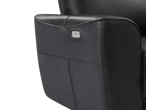 Elektrische Relax-Driezitsbank En -Fauteuil Van Zwart Vaarsleer Damon