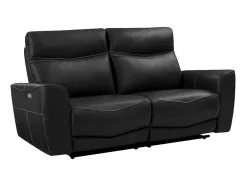Elektrische Relax-Driezitsbank En -Fauteuil Van Zwart Vaarsleer Damon