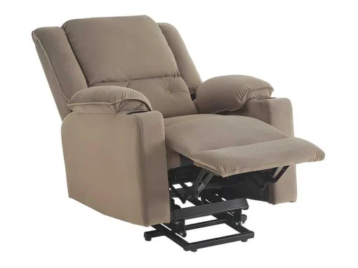 Elektrische Relaxfauteuil - Met Thermische Massagefunctie - Voorzien Van 2 Bekerhouders En Afstandsbediening - Taupe